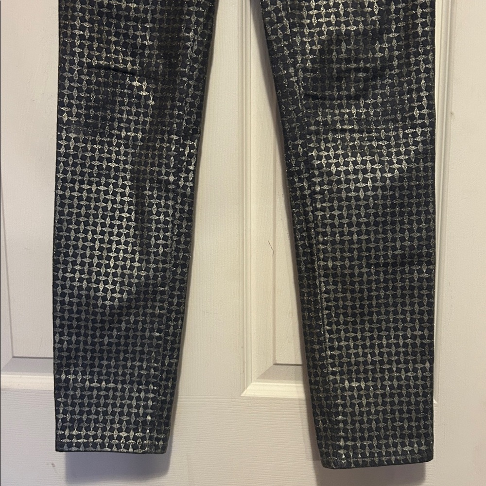 Armani Exchange Metallic Coated Skinny Jeans Size 29 Black Gold - Picture 3 of 9